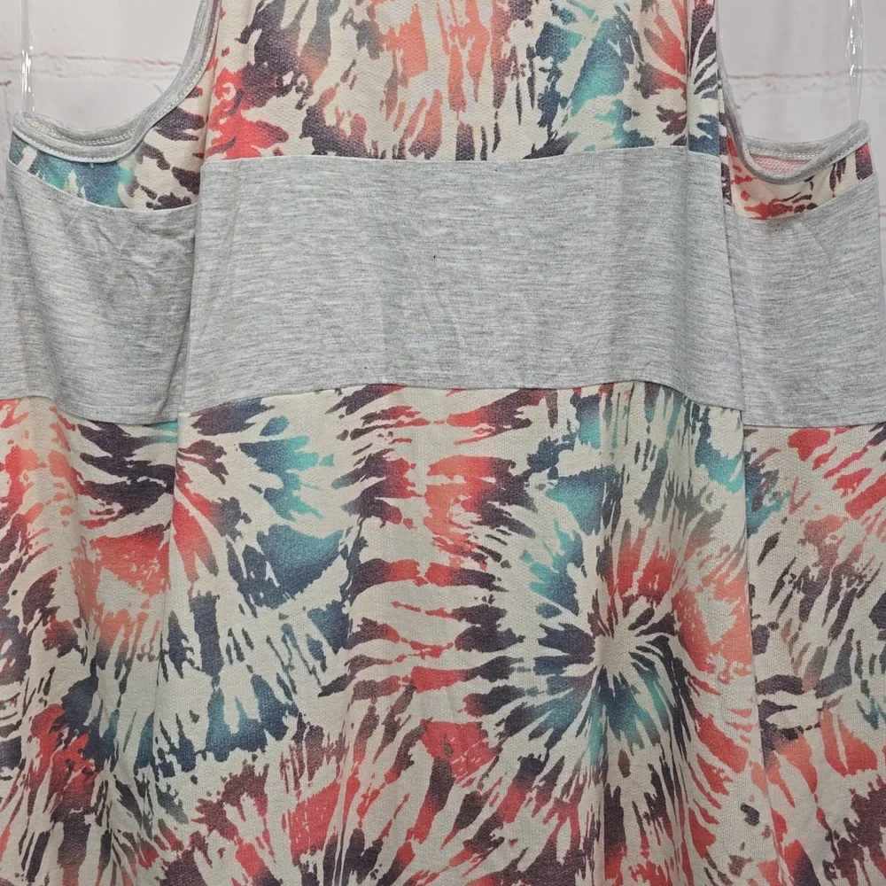 Glitzy Girlz Vibrant Tie-Dye Tank Top Womens Size 4x - Picture 3 of 9